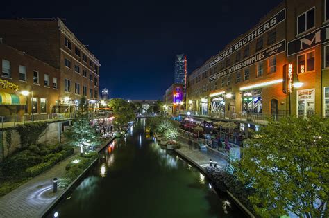 Skyline on Bricktown Canal .